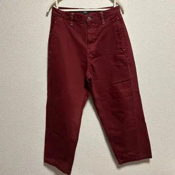 버건디 와이드 팬츠 half 자수