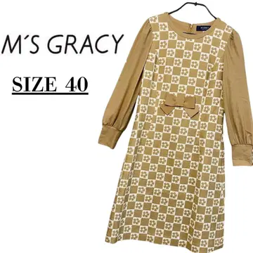 [컨디션 최상] M'S GRACY 꽃무늬 체크 원피스 사이즈 40