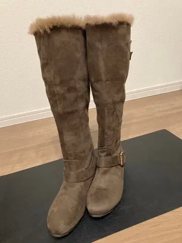 키다리 아저씨 2way 웨지 퍼 부츠 L 사이즈 24cm 새상품급