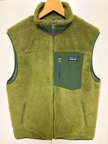 patagonia 남성용 M 레트로x 플리스 베스트 올리브 그린
