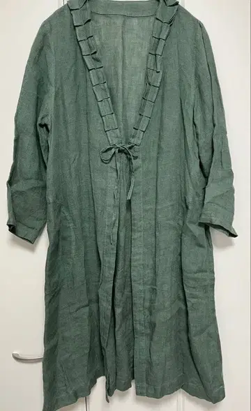 군겐도 네네 린넨 거즈 턱 프릴 로프