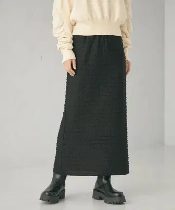 에멜 리파인즈 티어드 미니 프릴 롱 스커트