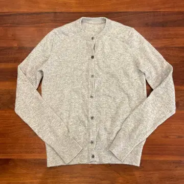 유니클로 캐시미어 크루넥 가디건 그레이