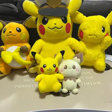 포켓몬 봉제 인형 모음 5체 피츄/피카츄/라이츄