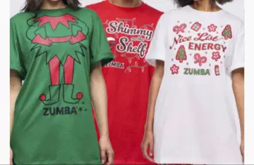 신상 ZUMBA 크리스마스 T셔츠 3장 세트