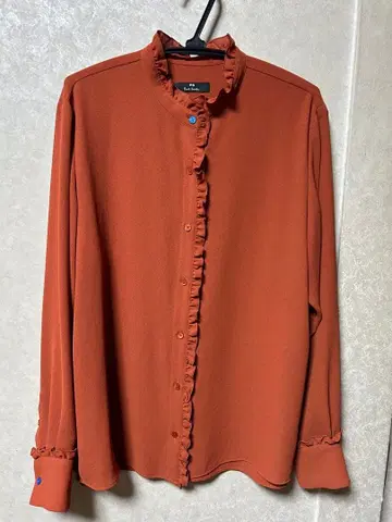 Paul Smith 프릴 오렌지 셔츠 44 L