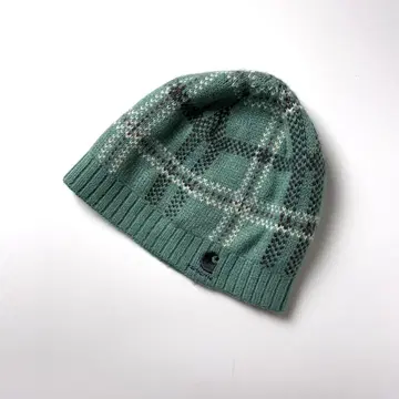carhartt 비니 니트 모자 터콰이즈 자수 로고 체크 무늬