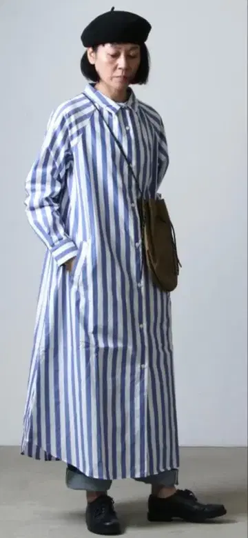 새상품급 Commencement 코멘스먼트 스트라이프 오버 셔츠 원피스