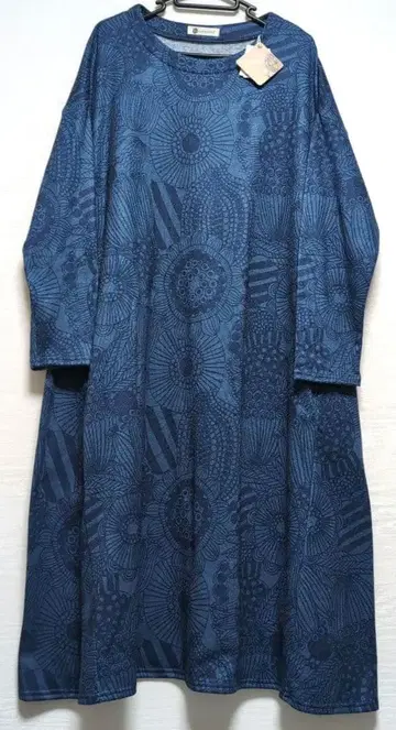 새상품 BARNDOOR 바엔도어 빅 사이즈 속기모 북유럽 무늬 원피스