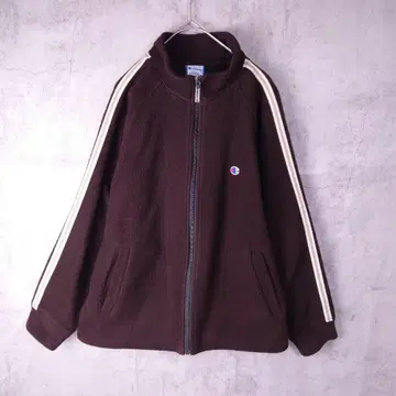 Champion 플리스 브라운 로고 자수 챔피온 M 풀 집업