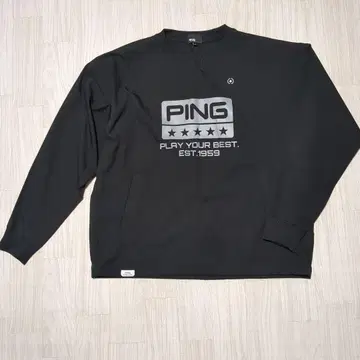 PING 블랙 긴팔 셔츠 M 드로 코드 부착 아우터