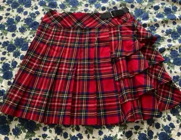 제인 마플 빨간 타탄 체크 스커트