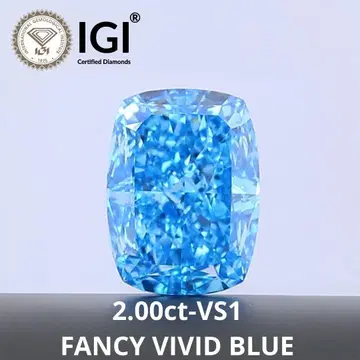 2.00ct VIVID BLUE 쿠션컷 라보그로운 다이아몬드