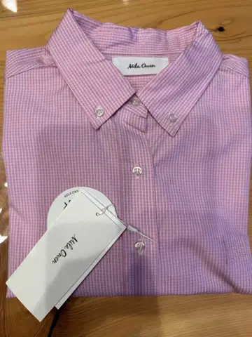 Mila Owen 핑크 체크 긴팔 셔츠