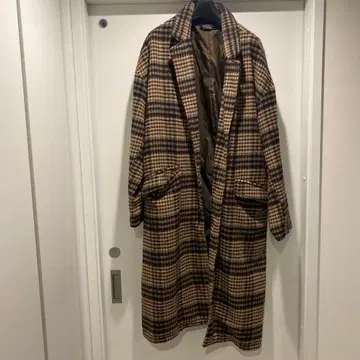 Bong 체크 무늬 롱 코트