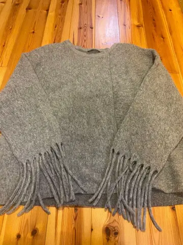 ZARA 그레이 프린지 니트