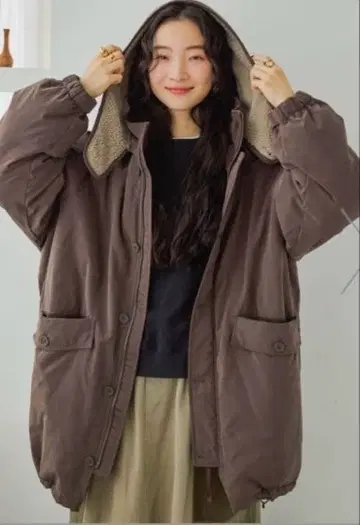 아라이 포근한 몬스터 후드티 브라운