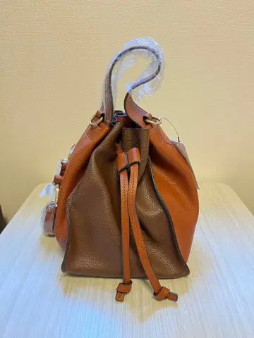 카멜색 복조리형 숄더백