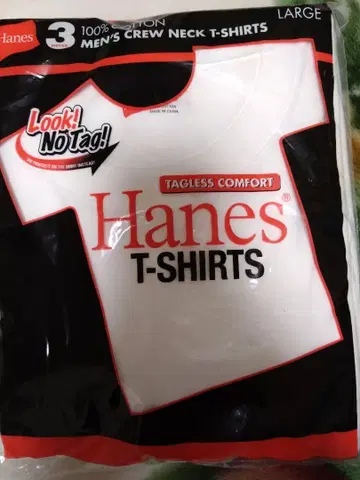 [ 미개봉 새상품 ] Hanes 크루넥 T셔츠 3장 세트 L 사이즈