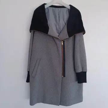 2way 후드 부착 울 코트 그레이