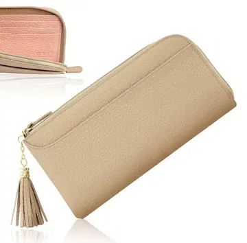 스타일 온 백 핑크 베이지 장지갑 18 포켓