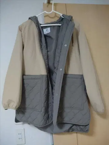 퀼팅 자켓 아우터 베이지 그레이