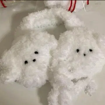 귀도리 화이트 복슬복슬 강아지 귀도리
