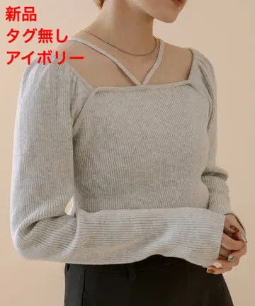 [ 새상품 ] mystic 미스틱 2WAY 디자인 니트 아이보리