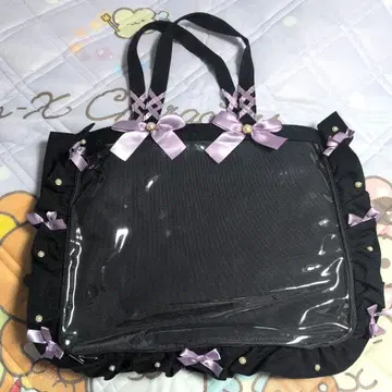 자카마트 이타백 프릴 디자인 토트백 탁한 라벤더 A3