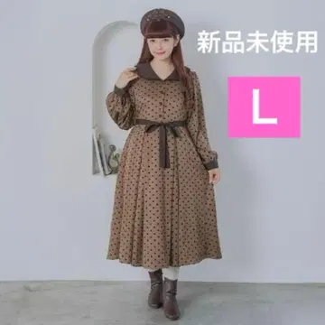 아오키 미사코 씨 도트 플로키 원피스 L 미사용 새상품