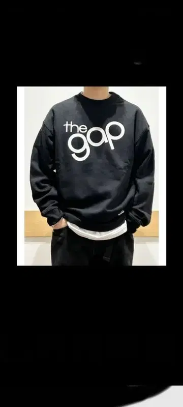 더 갭 로고 맨투맨 XL 사이즈 블랙