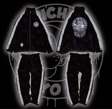 GALFY x KRY 반짝반짝 큐빅 셋업 블랙 x 퍼플 저지