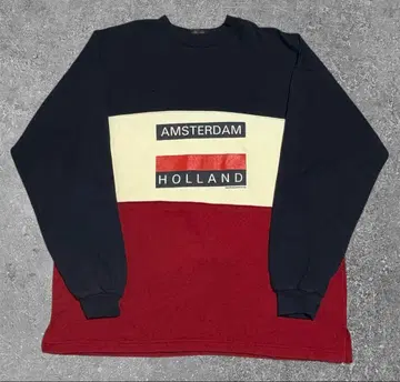 FOX DESIGN 보더 무늬 스웨트 셔츠 트레이닝복 속기모 XL