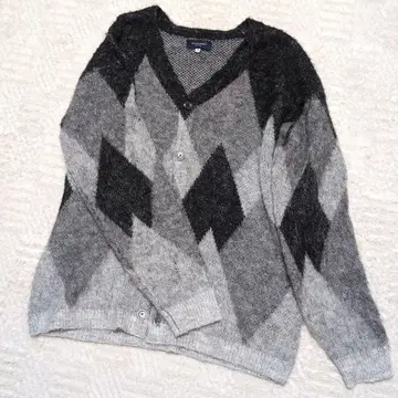 새상품급 BLACK NUMBER 아가일 가디건 백넘버 M 사이즈