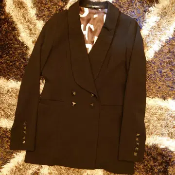 립 서비스 스터드 버튼 더블 브레스트 자켓 블랙