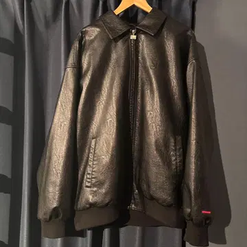 레더 봄버 자켓 블랙