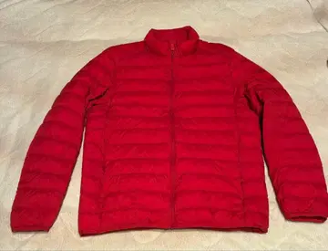 유니클로 울트라 라이트 다운 자켓 레드 M 수납 봉투 포함