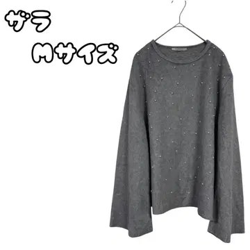 자라 트라팔룩 그레이 펄 장식 니트 M