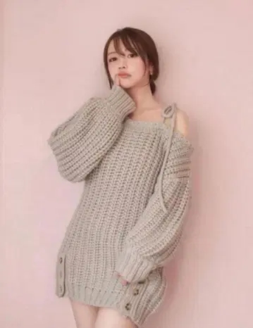 ANDMARY 미아 리본 니트 미니 드레스 아이스 블루