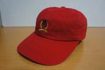 90s 타미힐피거 가죽 벨트 코튼 BB캡 빨간색