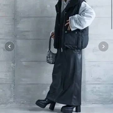 인조 가죽 타이트 맥시 스커트 GEVS.