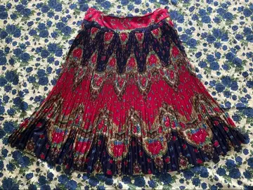 제인 마플 장미 패턴 플리츠 스커트