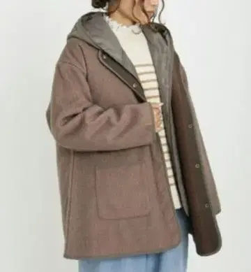 사만사 모스모스 샤기 3WAY 미들 코트 후드 라이너 포함 자켓