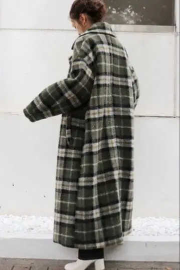 Ungrid 체크 롱 코트