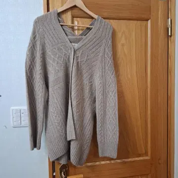 루엔로즈 캐시미어 100% 판초형 가디건