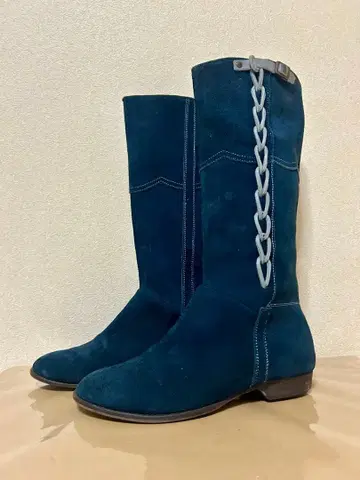 WANONANO 스웨이드 롱 부츠 네이비