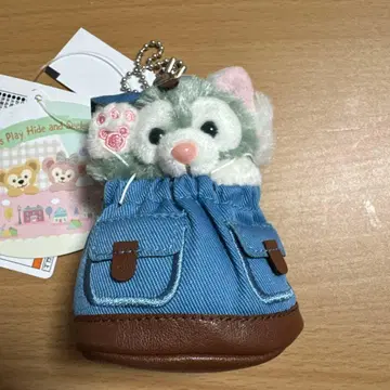 애니멀 캐릭터 스트랩 데님풍 포켓 부착