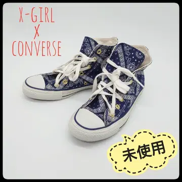 [ 미사용 ] X-girl x 컨버스 하이컷 스니커즈 23.5cm