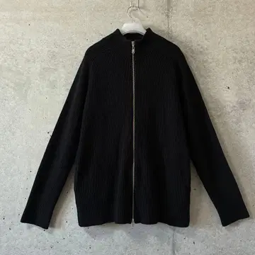 UNITED TOKYO 울 리브 지퍼 드라이버 니트 블랙 근년