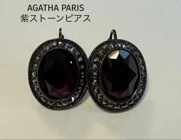 AGATHA PARIS 빈티지 스타일 귀걸이 (보라색 스톤)